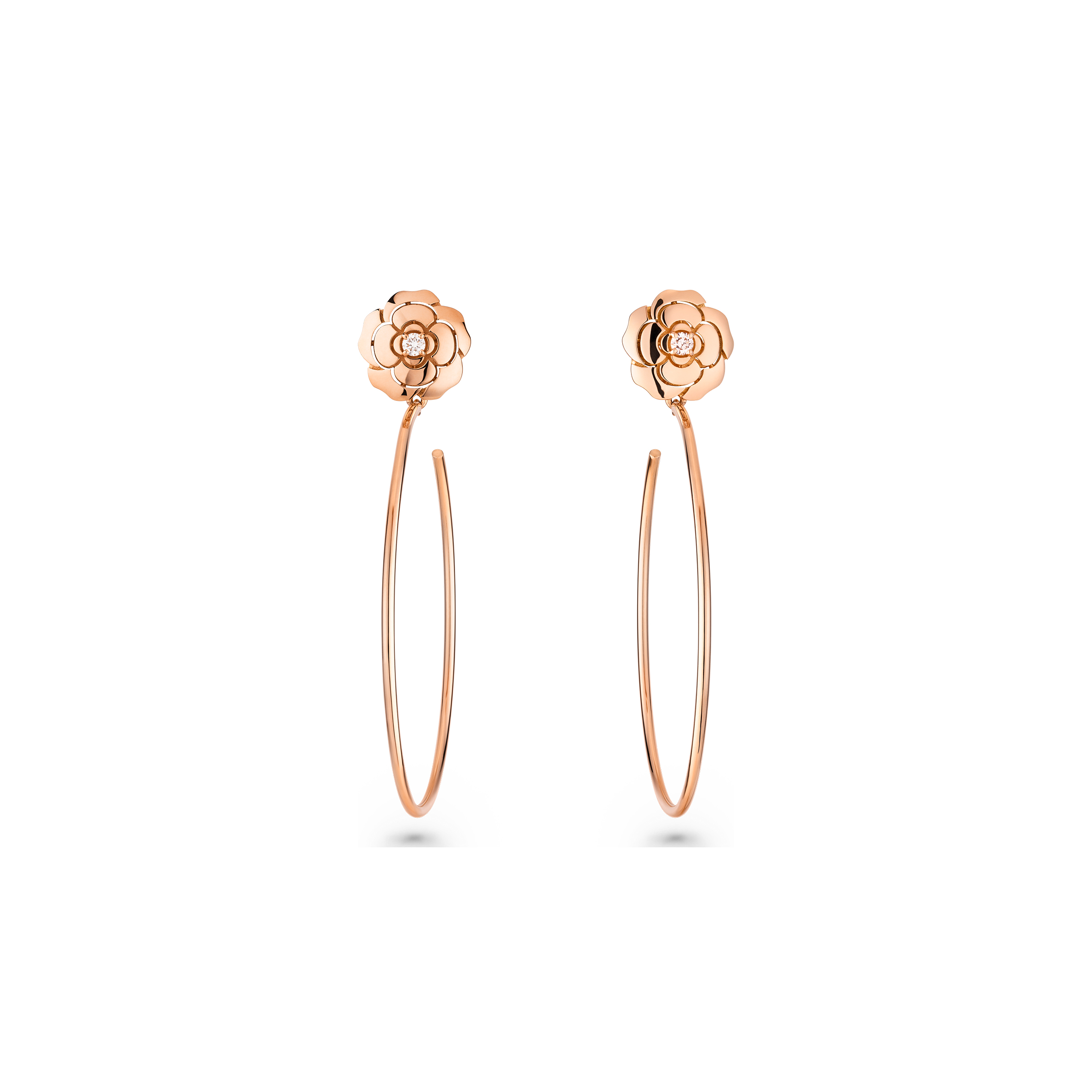 CHANEL EXTRAIT DE CAMÉLIA HOOP EARRINGS J11844